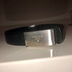 Black Prada Leather Belt
